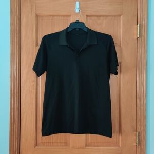Lululemon Men's Short-Sleeve Black Polo Shirt Size L